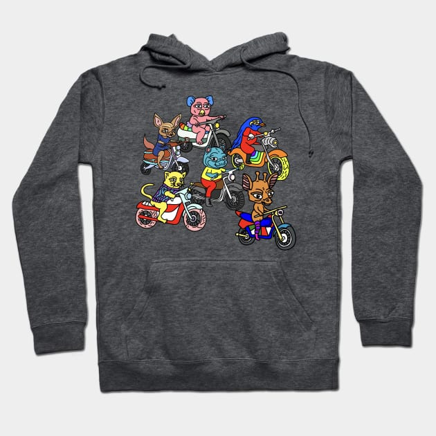 Motorcycle Animals Hoodie by notsniwart